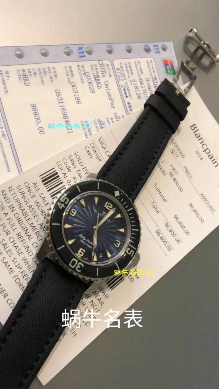 【ZF一比一超A高仿手表】宝珀五十噚系列5015-12B40-O52A蓝面背透腕表 / BP038