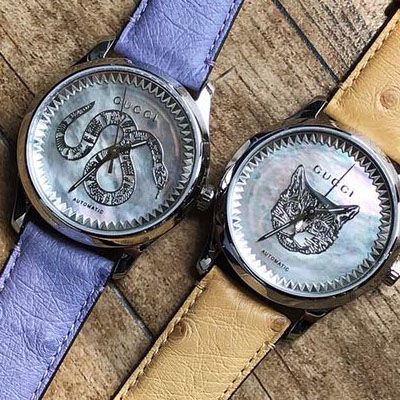 【Gucci渠道原单】古驰G-TIMELESS系列YA1264112猫头，YA1264113灵蛇女士腕表