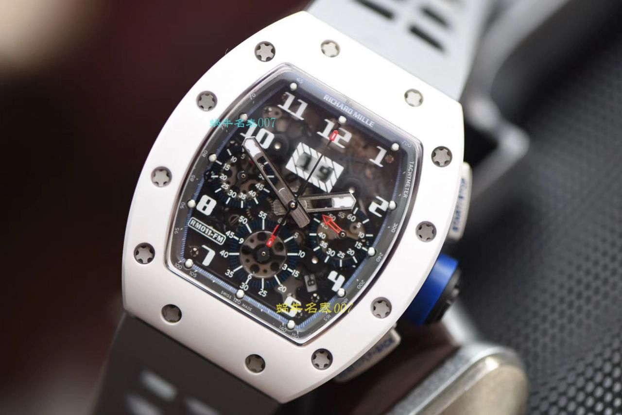 【视频评测KV厂RICHARD MILLE复刻手表】理查德米勒男士系列RM 011白面陶瓷限量款腕表 / KVRM01199