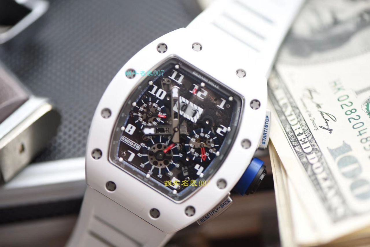 【视频评测KV厂RICHARD MILLE复刻手表】理查德米勒男士系列RM 011白面陶瓷限量款腕表 / KVRM01199