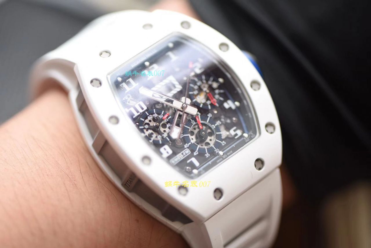 【视频评测KV厂RICHARD MILLE复刻手表】理查德米勒男士系列RM 011白面陶瓷限量款腕表 / KVRM01199