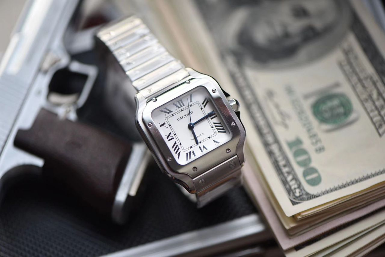 【视频评测V6厂顶级复刻高仿表】卡地亚山度士系列WSSA0009（大号）,WSSA0010（中号）腕表 / K226