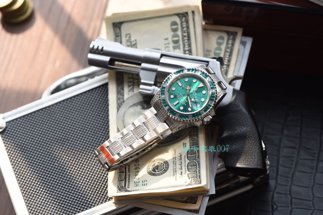 【LF厂顶级复刻劳力士高仿手表】LF帝皇定制版镶钻绿水鬼❗顶级绿钻水鬼 / R363