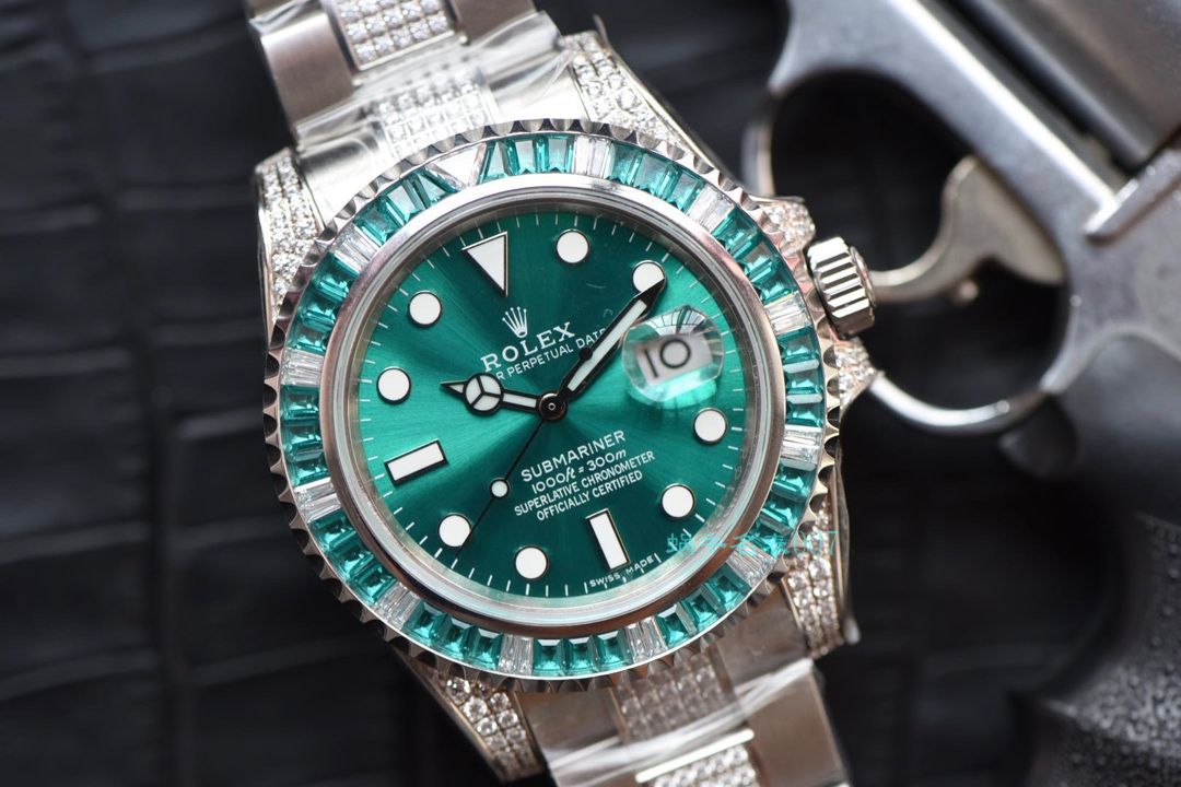 【LF厂顶级复刻劳力士高仿手表】LF帝皇定制版镶钻绿水鬼❗顶级绿钻水鬼 / R363
