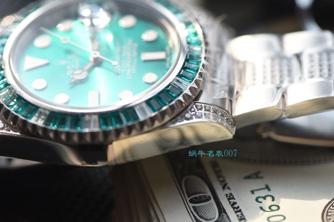 【LF厂顶级复刻劳力士高仿手表】LF帝皇定制版镶钻绿水鬼❗顶级绿钻水鬼 / R363