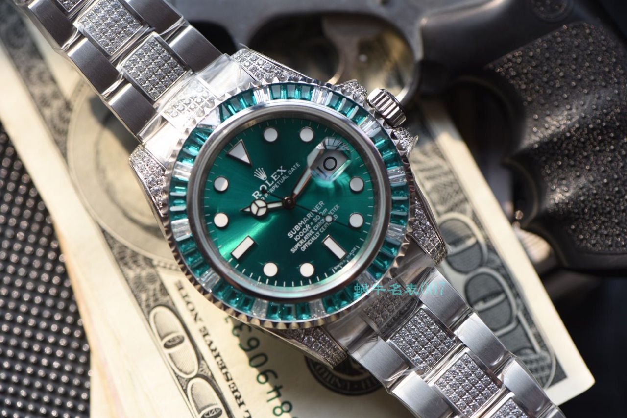 【LF厂顶级复刻劳力士高仿手表】LF帝皇定制版镶钻绿水鬼❗顶级绿钻水鬼 / R363