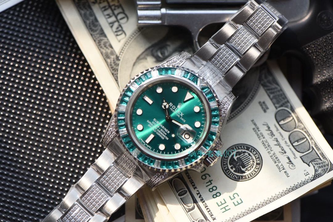 【LF厂顶级复刻劳力士高仿手表】LF帝皇定制版镶钻绿水鬼❗顶级绿钻水鬼 / R363