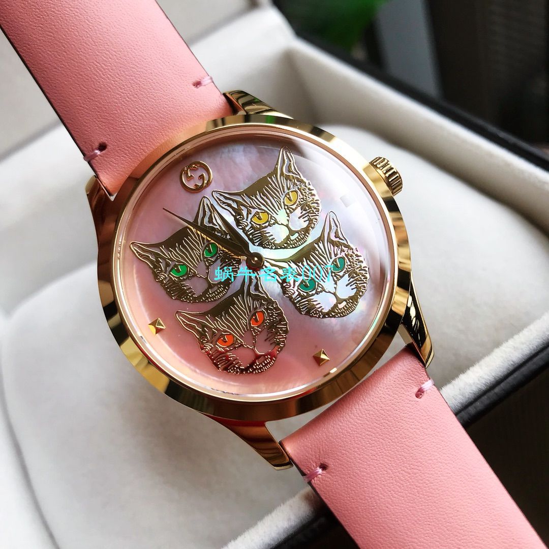 【Gucci渠道原单】古驰G-TIMELESS系列YA1264112猫头，YA1264113灵蛇女士腕表 / GUCCIKK18