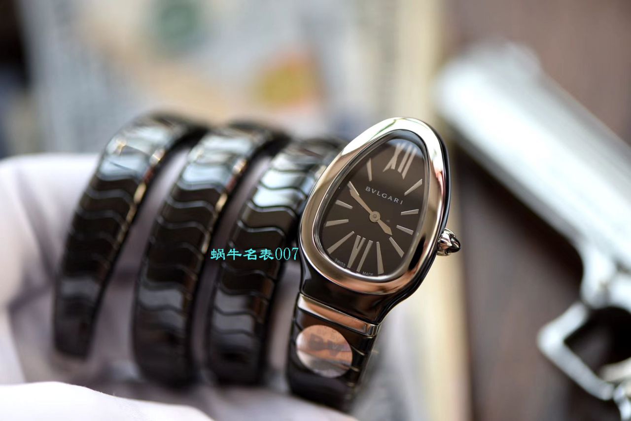 【BV厂BVLGARI复刻蛇形女表】宝格丽SERPENTI系列102734，102613 SPC35WGDWCGD1.1T白面黑面陶瓷腕表 / BG029