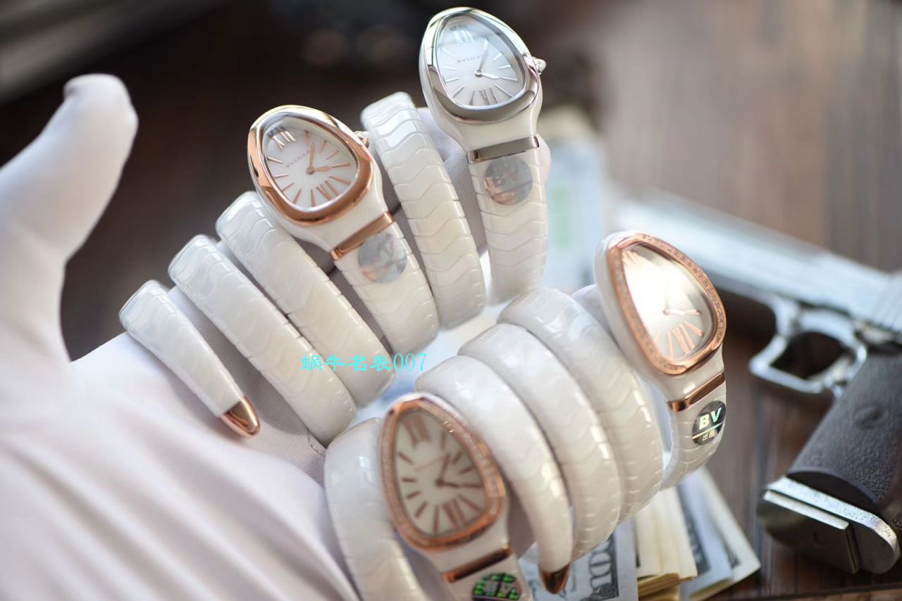 【BV厂BVLGARI复刻蛇形女表】宝格丽SERPENTI系列102734，102613 SPC35WGDWCGD1.1T白面黑面陶瓷腕表 / BG029