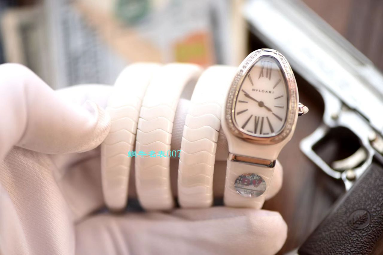 【BV厂BVLGARI复刻蛇形女表】宝格丽SERPENTI系列102734，102613 SPC35WGDWCGD1.1T白面黑面陶瓷腕表 / BG029