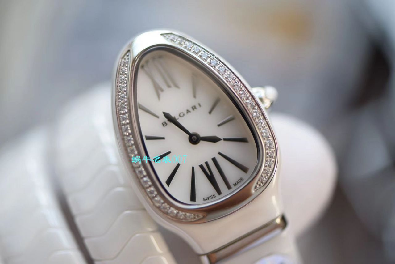 【BV厂BVLGARI复刻蛇形女表】宝格丽SERPENTI系列102734，102613 SPC35WGDWCGD1.1T白面黑面陶瓷腕表 / BG029
