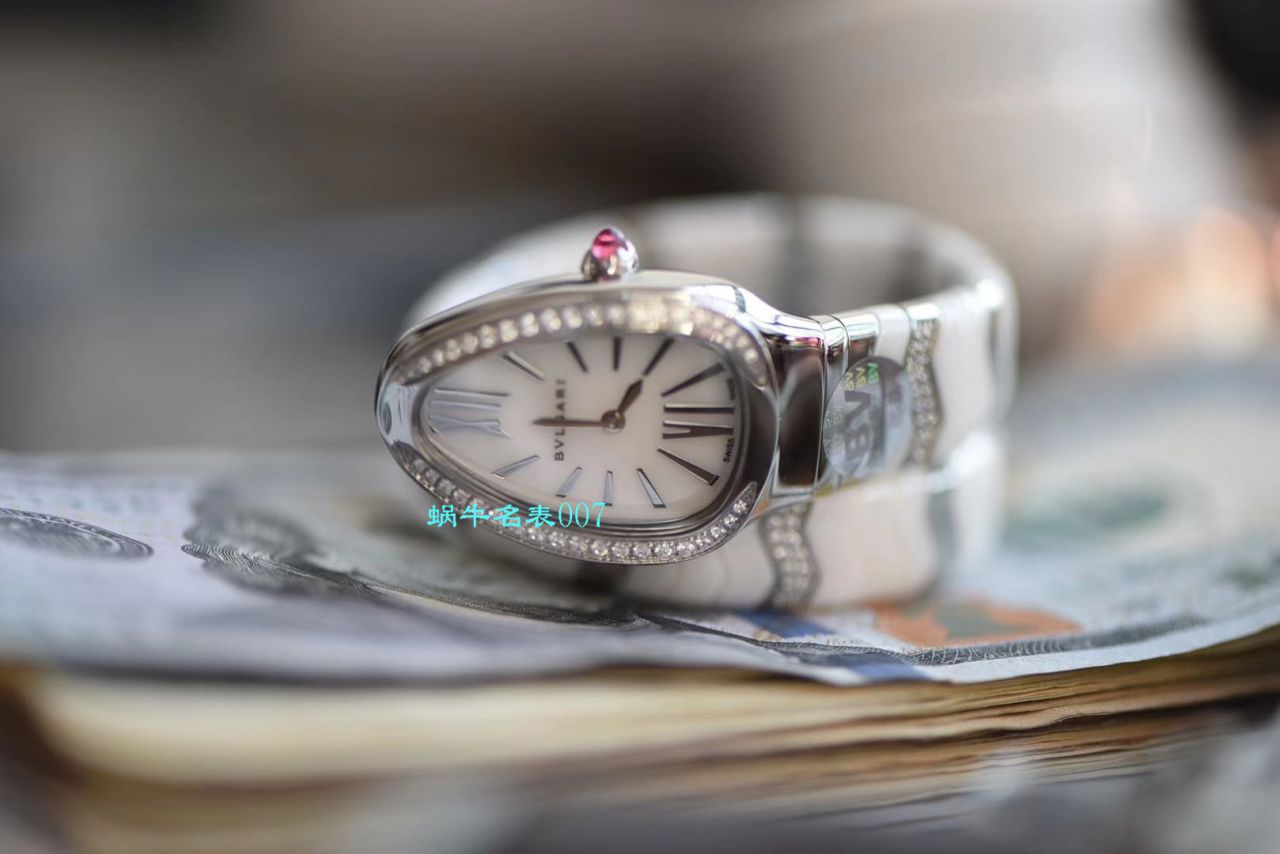 【BV厂BVLGARI复刻蛇形女表】宝格丽SERPENTI系列102734，102613 SPC35WGDWCGD1.1T白面黑面陶瓷腕表 / BG029