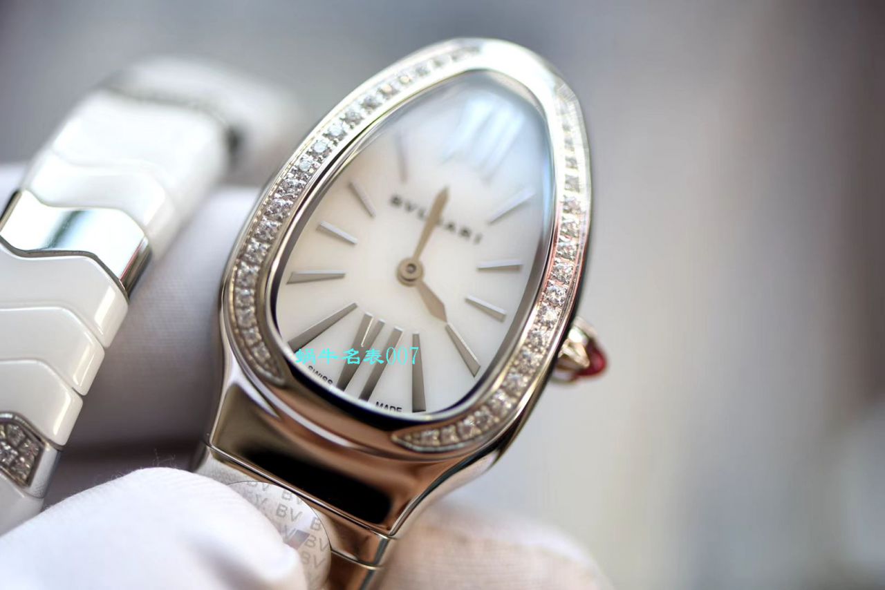 【BV厂BVLGARI复刻蛇形女表】宝格丽SERPENTI系列102734，102613 SPC35WGDWCGD1.1T白面黑面陶瓷腕表 / BG029