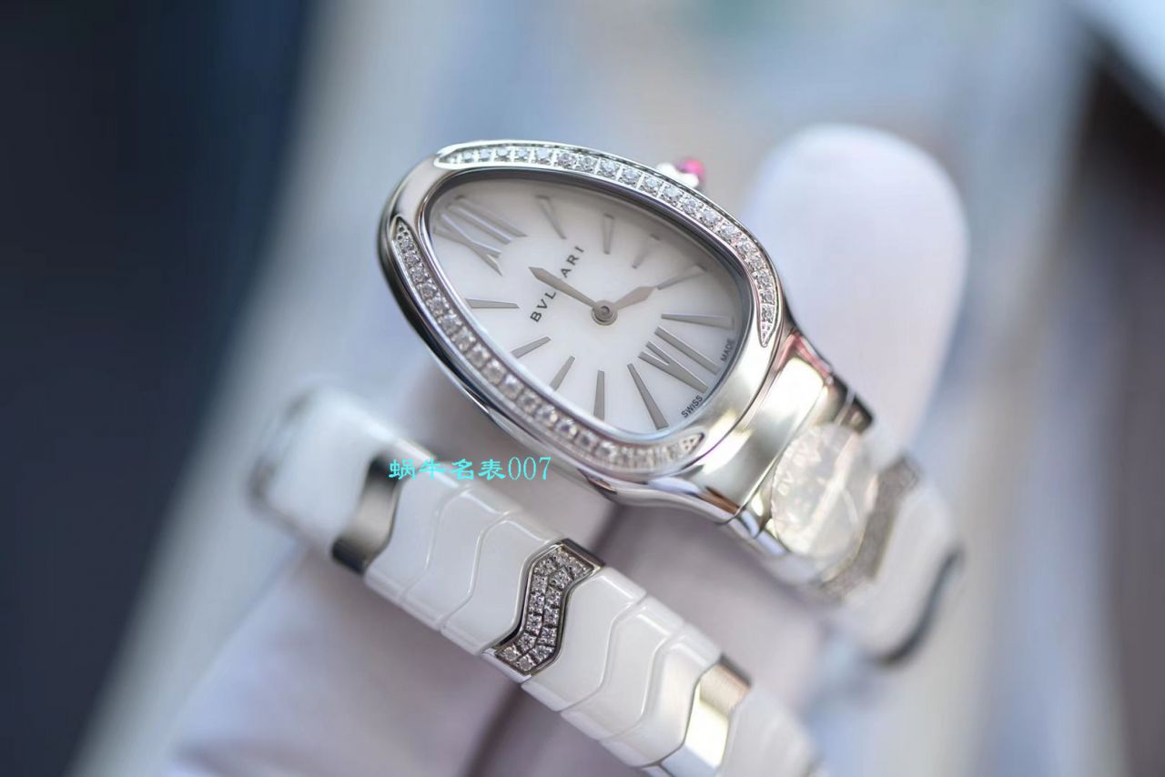 【BV厂BVLGARI复刻蛇形女表】宝格丽SERPENTI系列102734，102613 SPC35WGDWCGD1.1T白面黑面陶瓷腕表 / BG029
