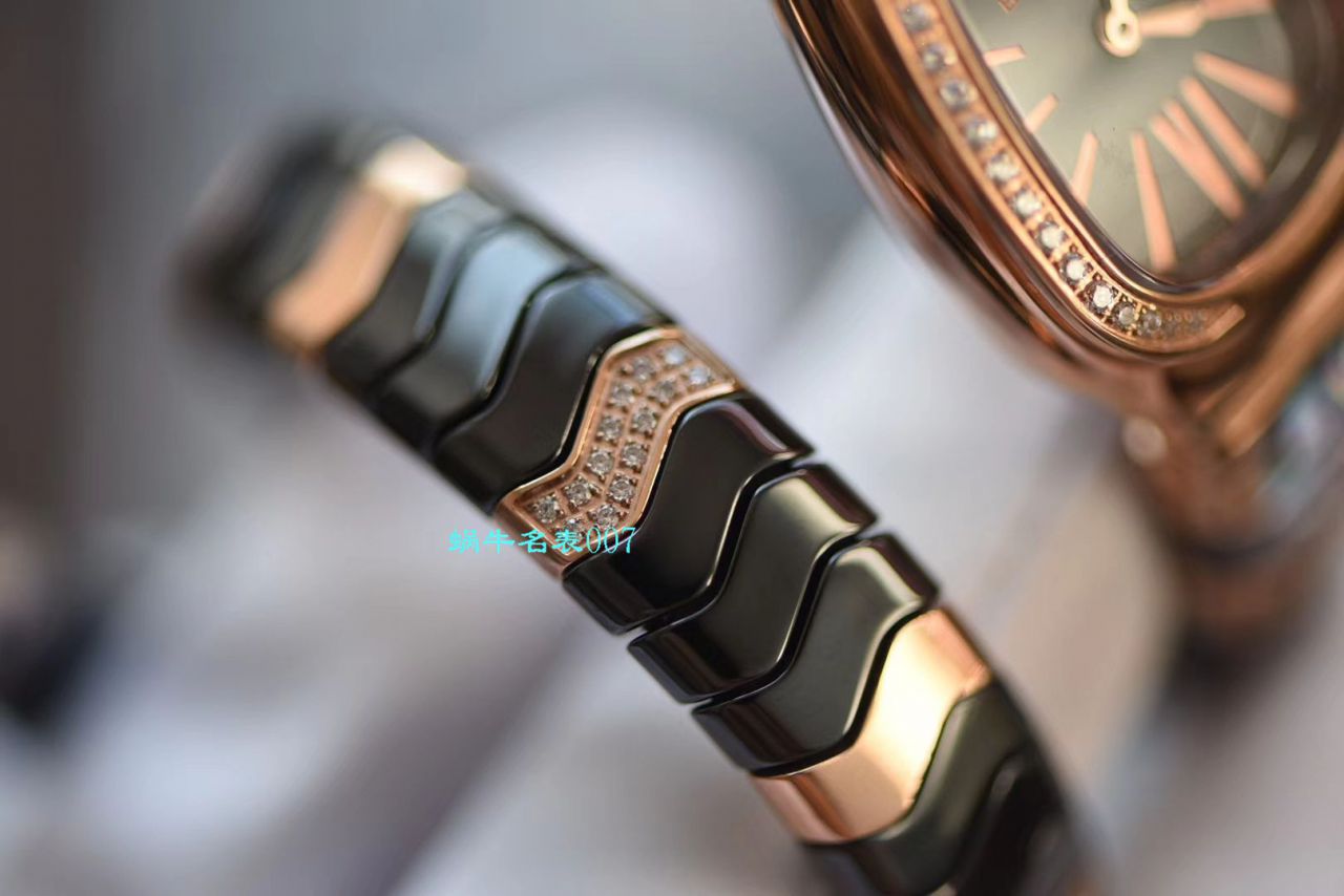 【BV厂BVLGARI复刻蛇形女表】宝格丽SERPENTI系列102734，102613 SPC35WGDWCGD1.1T白面黑面陶瓷腕表 / BG029