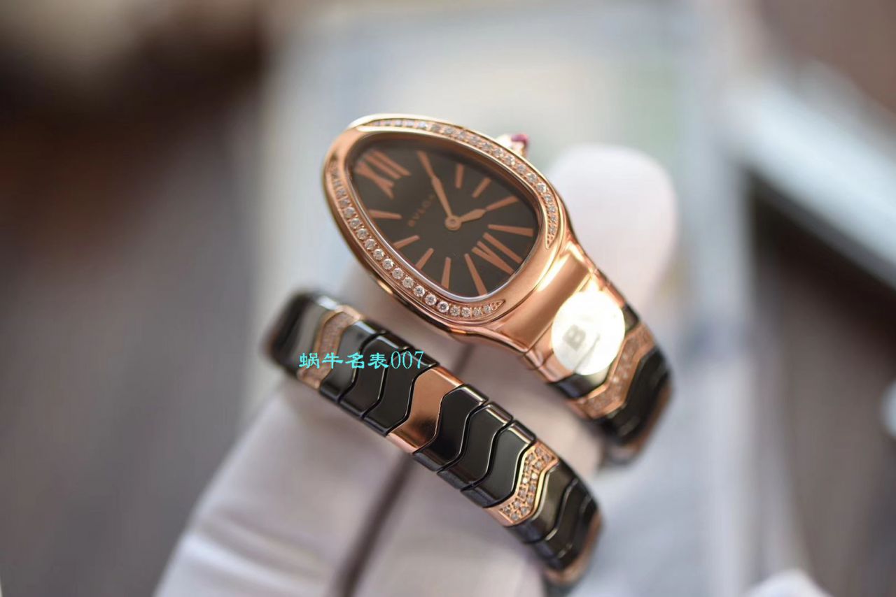 【BV厂BVLGARI复刻蛇形女表】宝格丽SERPENTI系列102734，102613 SPC35WGDWCGD1.1T白面黑面陶瓷腕表 / BG029