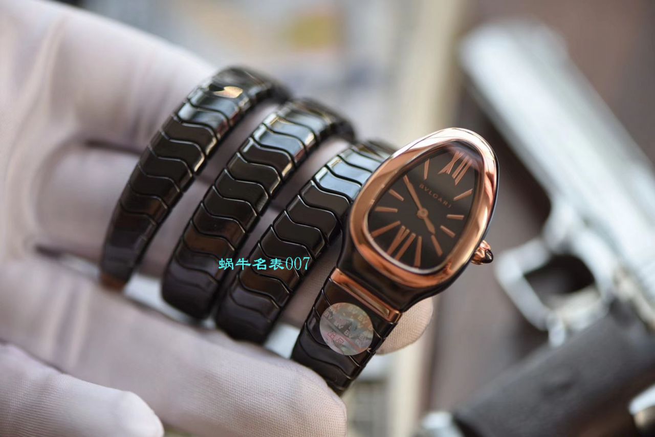 【BV厂BVLGARI复刻蛇形女表】宝格丽SERPENTI系列102734，102613 SPC35WGDWCGD1.1T白面黑面陶瓷腕表 / BG029