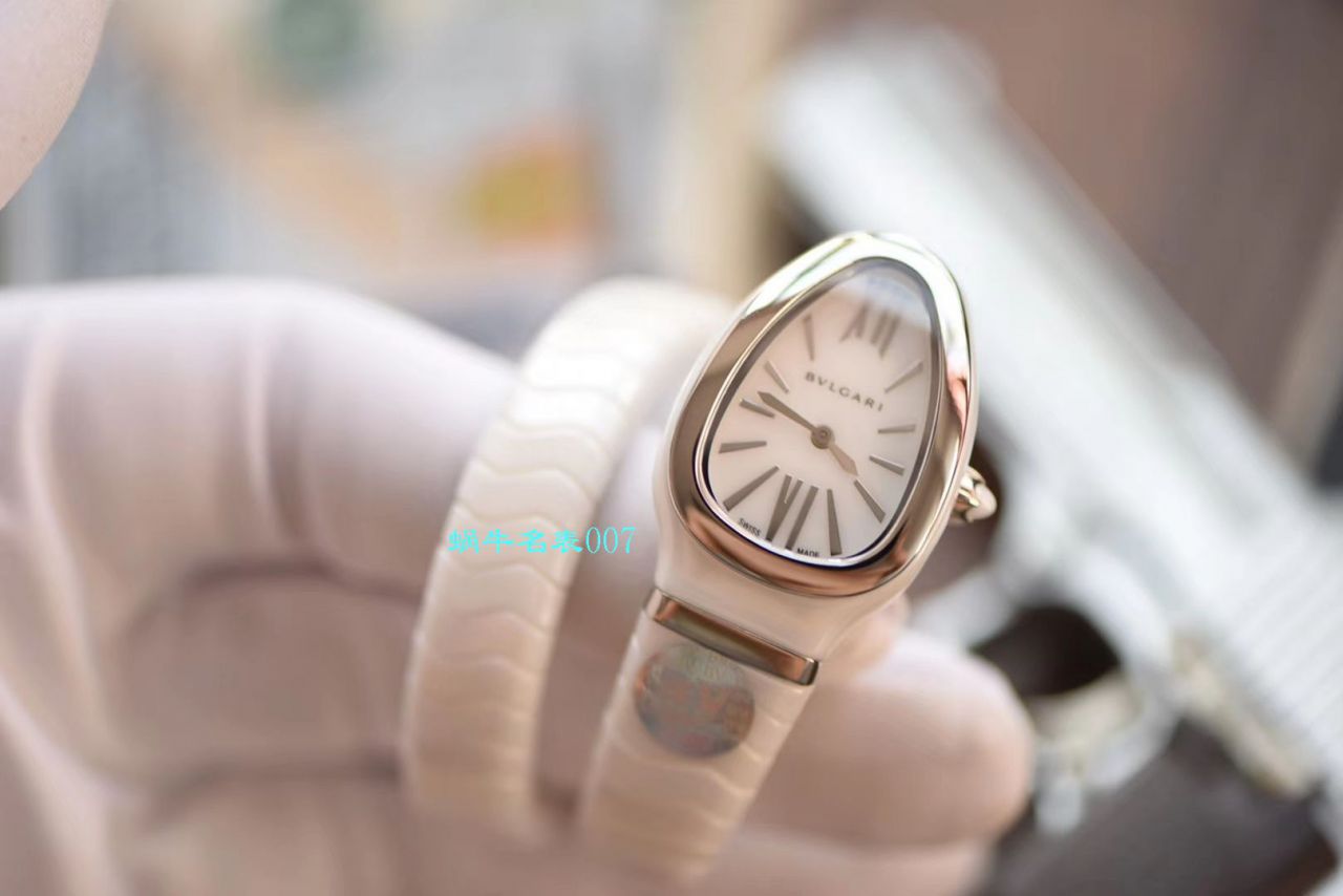 【BV厂BVLGARI复刻蛇形女表】宝格丽SERPENTI系列102734，102613 SPC35WGDWCGD1.1T白面黑面陶瓷腕表 / BG029