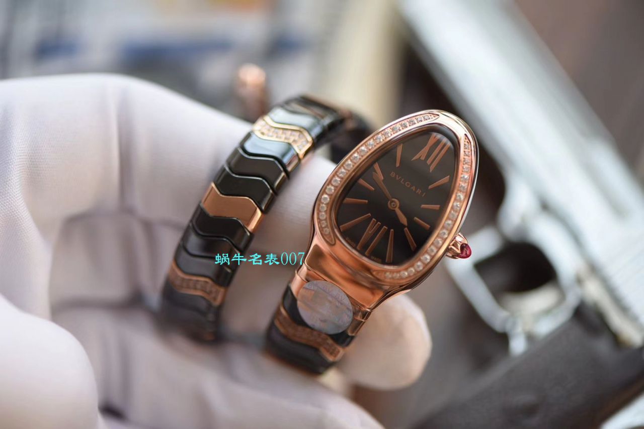 【BV厂BVLGARI复刻蛇形女表】宝格丽SERPENTI系列102734，102613 SPC35WGDWCGD1.1T白面黑面陶瓷腕表 / BG029