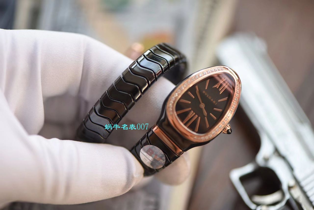 【BV厂BVLGARI复刻蛇形女表】宝格丽SERPENTI系列102734，102613 SPC35WGDWCGD1.1T白面黑面陶瓷腕表 / BG029