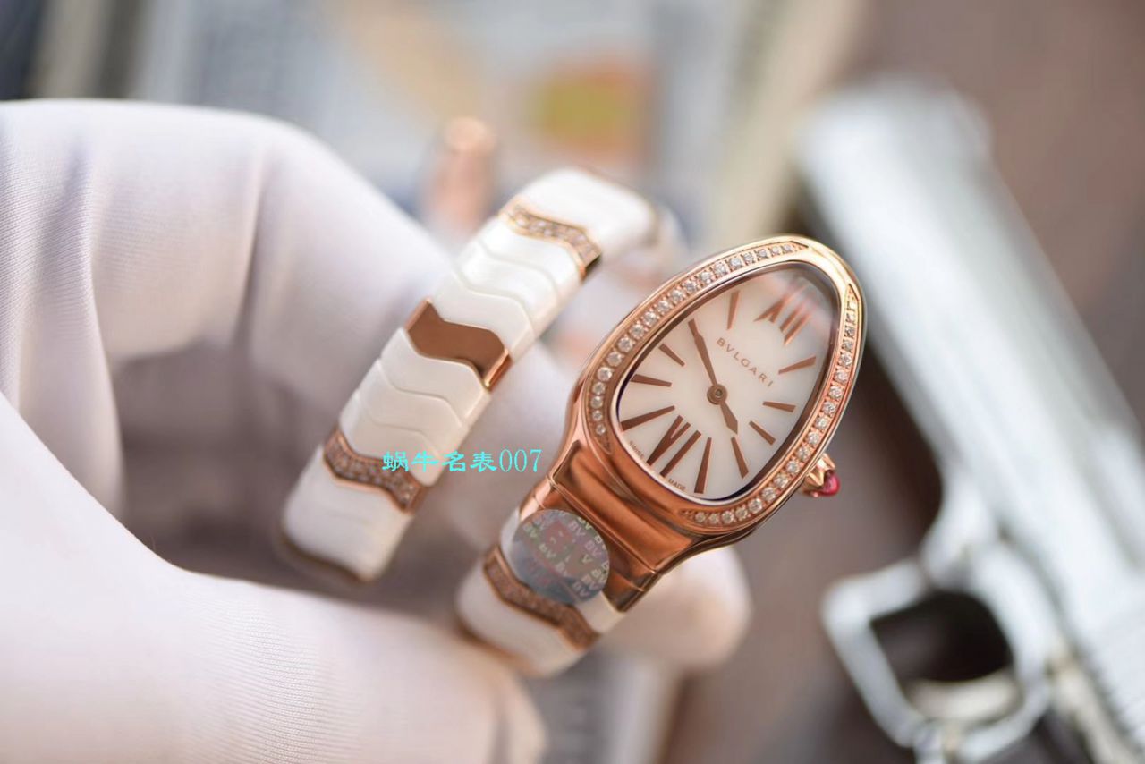 【BV厂BVLGARI复刻蛇形女表】宝格丽SERPENTI系列102734，102613 SPC35WGDWCGD1.1T白面黑面陶瓷腕表 / BG029