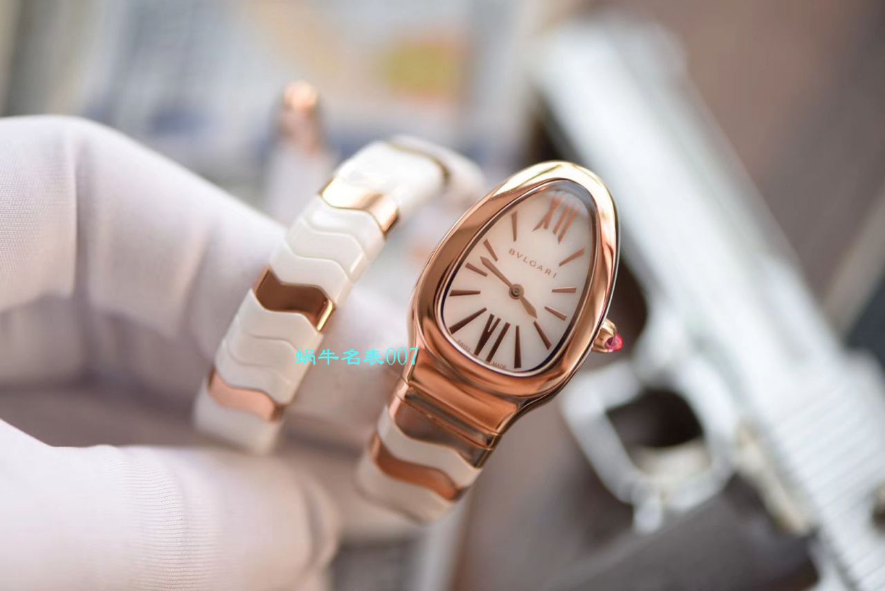 【BV厂BVLGARI复刻蛇形女表】宝格丽SERPENTI系列102734，102613 SPC35WGDWCGD1.1T白面黑面陶瓷腕表 / BG029