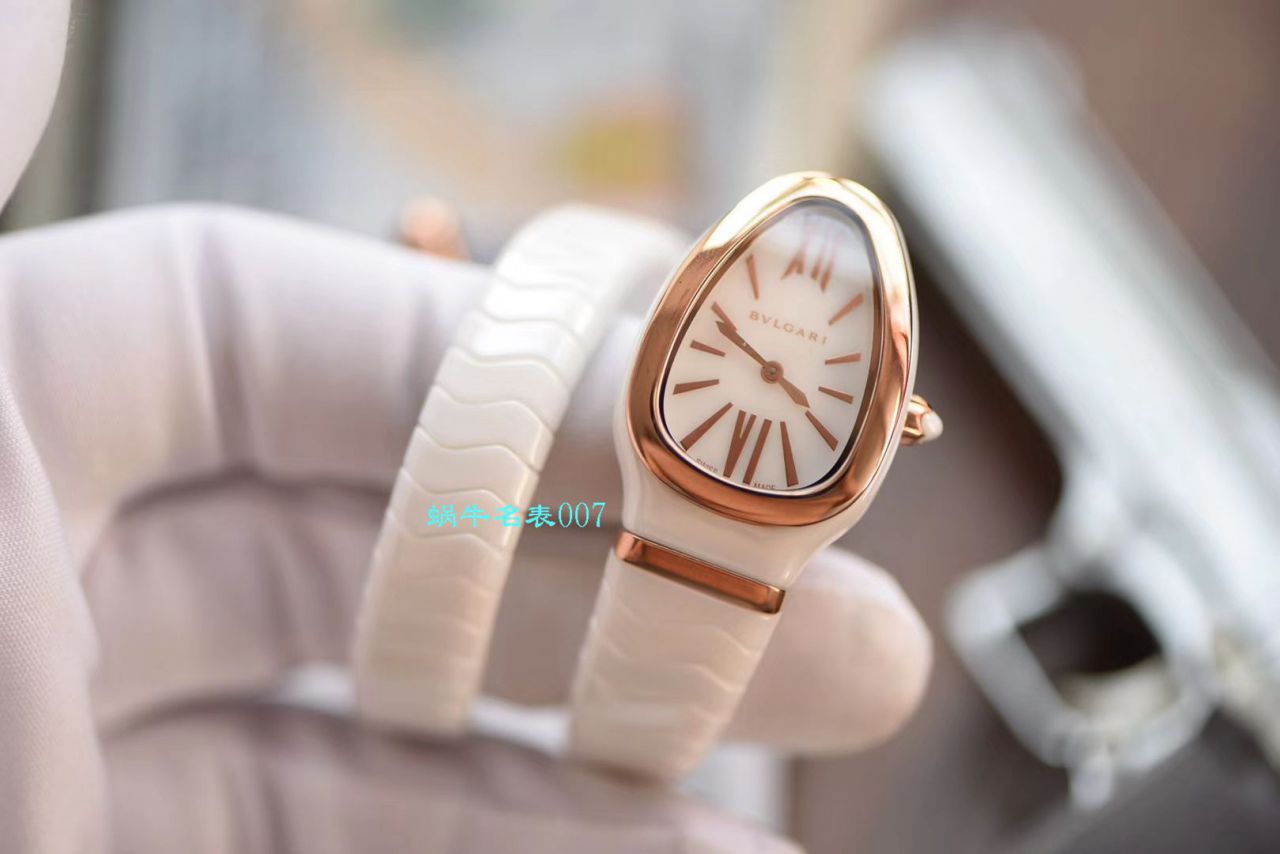 【BV厂BVLGARI复刻蛇形女表】宝格丽SERPENTI系列102734，102613 SPC35WGDWCGD1.1T白面黑面陶瓷腕表 / BG029