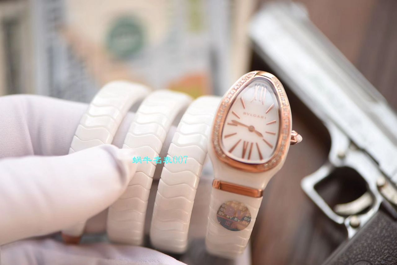 【BV厂BVLGARI复刻蛇形女表】宝格丽SERPENTI系列102734，102613 SPC35WGDWCGD1.1T白面黑面陶瓷腕表 / BG029