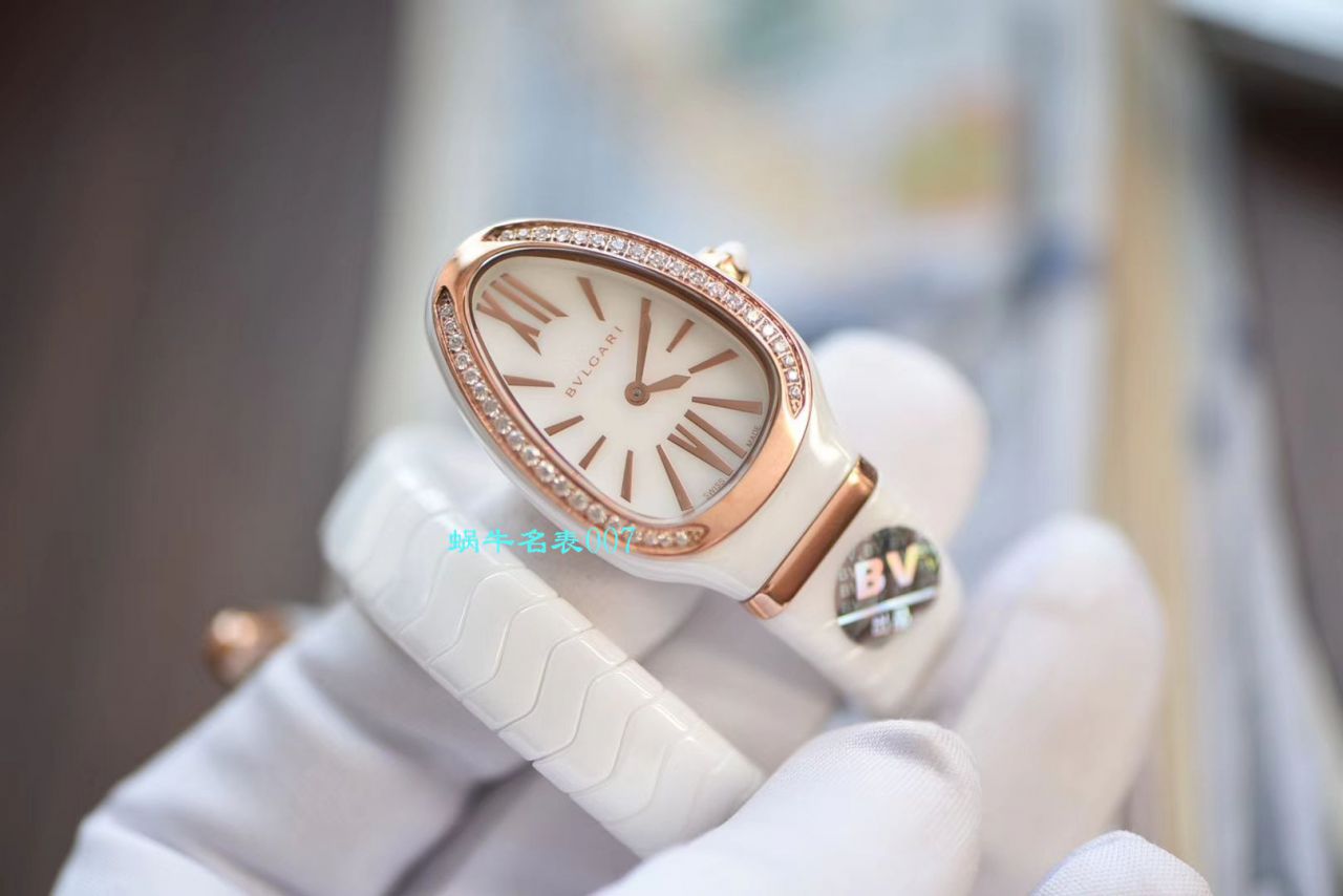 【BV厂BVLGARI复刻蛇形女表】宝格丽SERPENTI系列102734，102613 SPC35WGDWCGD1.1T白面黑面陶瓷腕表 / BG029
