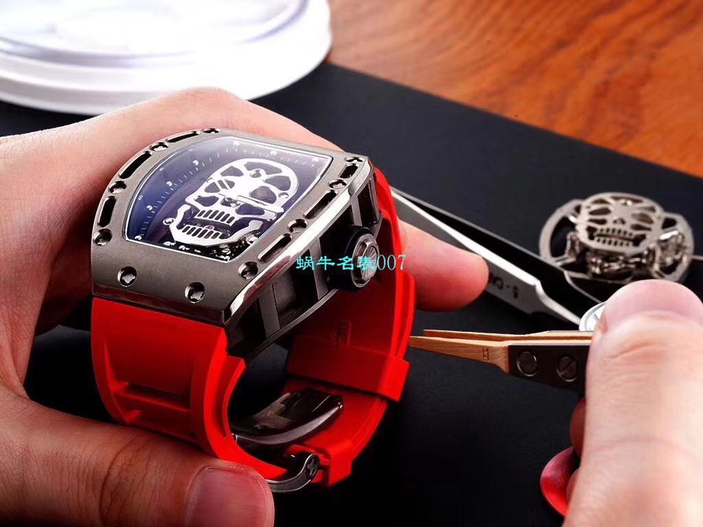 【视频评测EUR厂理查德米勒复刻高仿手表】Richard Mille至尊骷髅头鬼王RM052凤凰红配面 / RM052hong