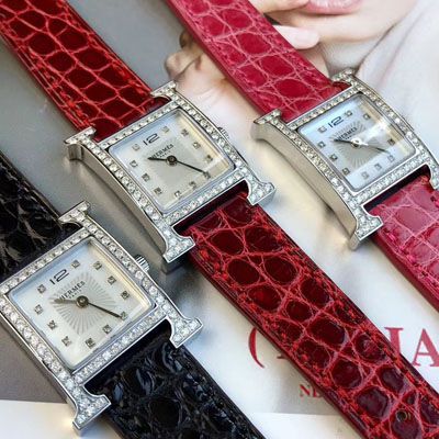 【高端定制真钻女表】Hermès爱马仕HEURE H系列W036819WW00，W036766WW00腕表