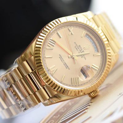 【EW厂Rolex复刻高仿表】劳力士星期日历型系列218238-83218 香槟面表盘腕表