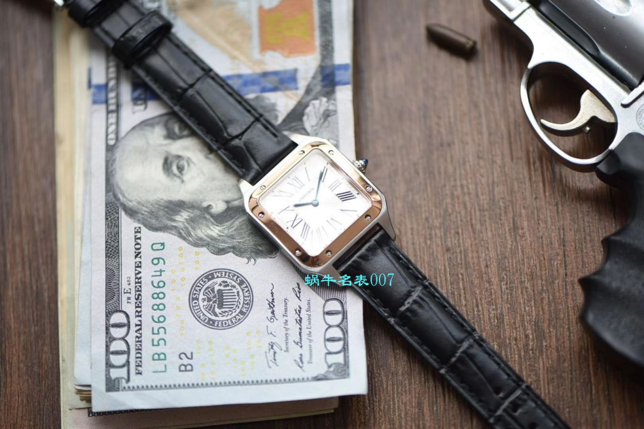 【XF厂卡地亚复刻高仿表】卡地亚山度士系列W2SA0012（小号）腕表间玫山度士杜蒙 / K231