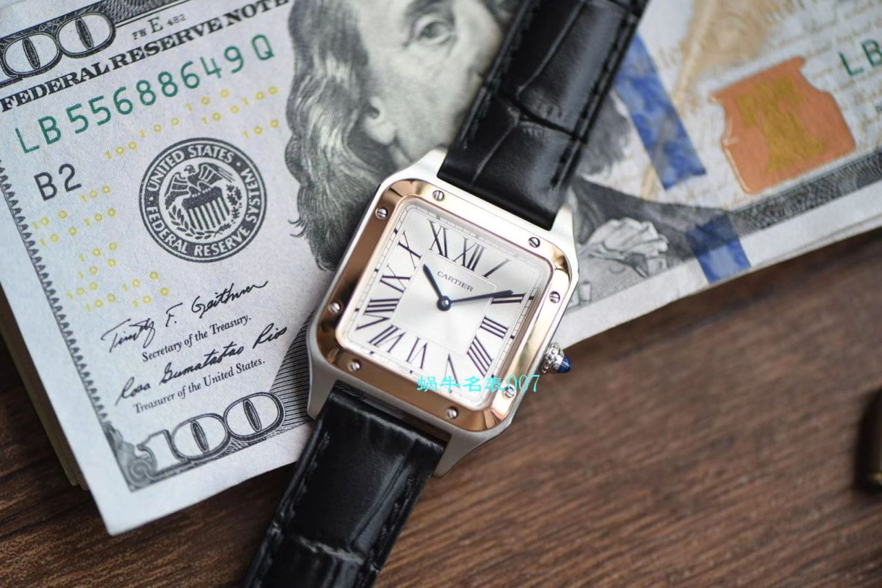 【XF厂卡地亚复刻高仿表】卡地亚山度士系列W2SA0012（小号）腕表间玫山度士杜蒙 / K231