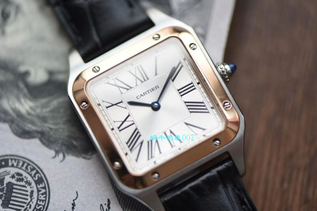 【XF厂卡地亚复刻高仿表】卡地亚山度士系列W2SA0012（小号）腕表间玫山度士杜蒙 / K231