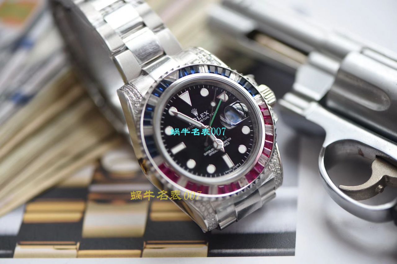 【LF厂Rolex顶级复刻高仿手表】劳力士格林尼治型II系列镶钻116758 SAru-78208,116759 SAru-78209腕表 / R389