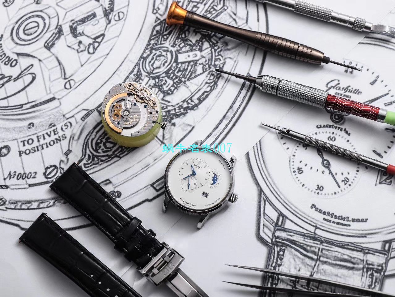 【TZ厂Glashütte Original复刻高仿表】格拉苏蒂原创偏心系列1-90-02-42-32-05腕表 / GLA053