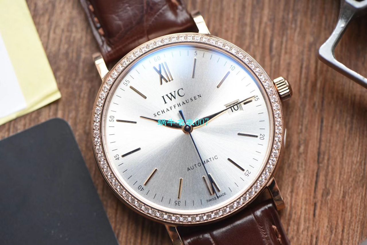 【视频评测V7厂目前全市场最好的复刻高仿“莫桑石”钻圈版本】万国柏涛菲诺系列IW356515，IW356516腕表 / WG507