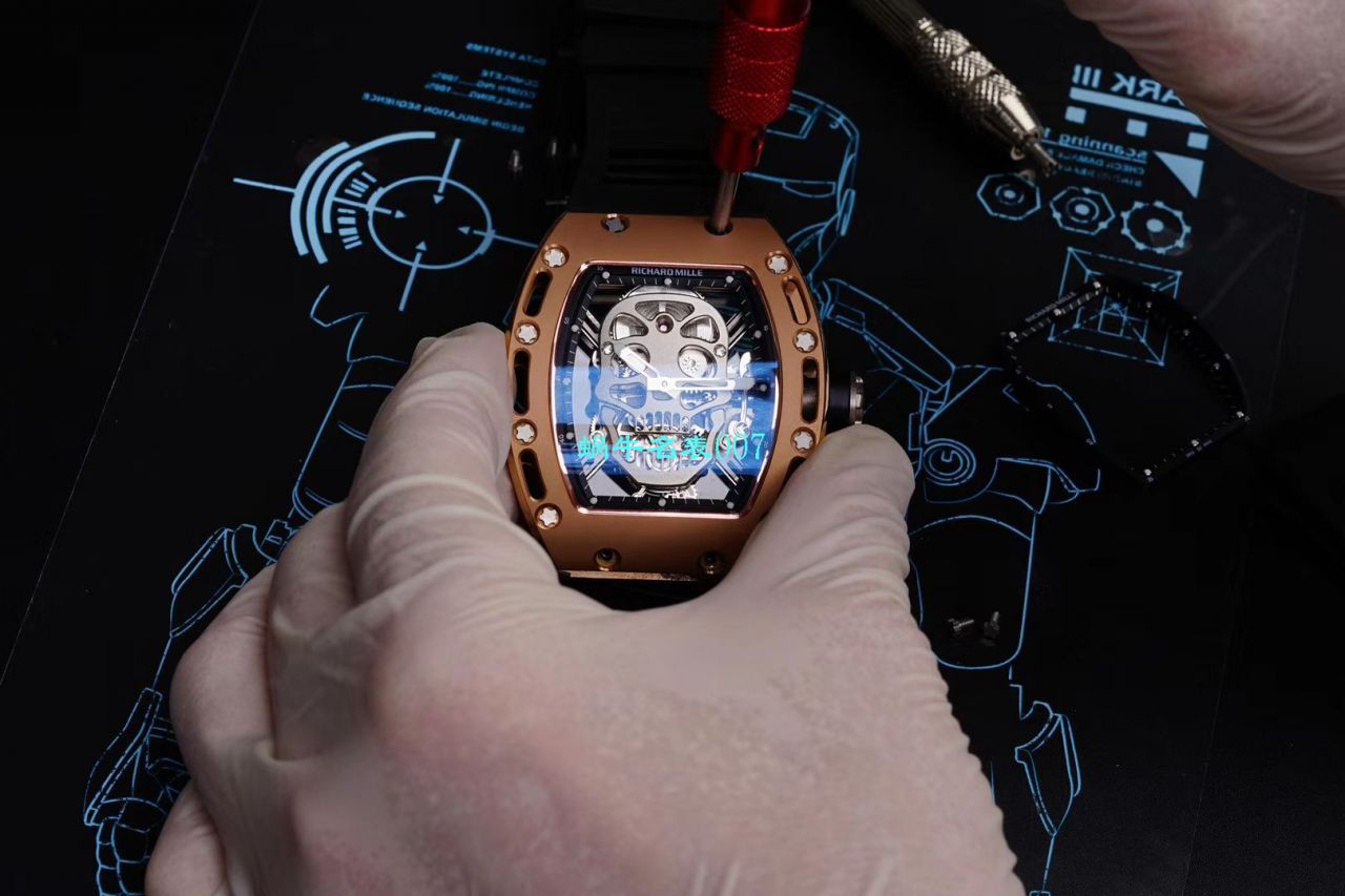 【视频评测EUR厂Richard Mille仿表价格顶级复刻高仿】俄罗斯紫金版理查德米勒至尊鬼王RM052 / RM052jin