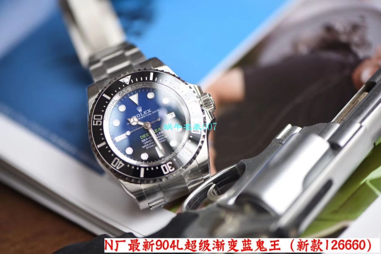 【视频评测超级神器】N厂复刻最新904L复刻高仿超级渐变蓝鬼王～劳力士m126660-0002手表 / R500