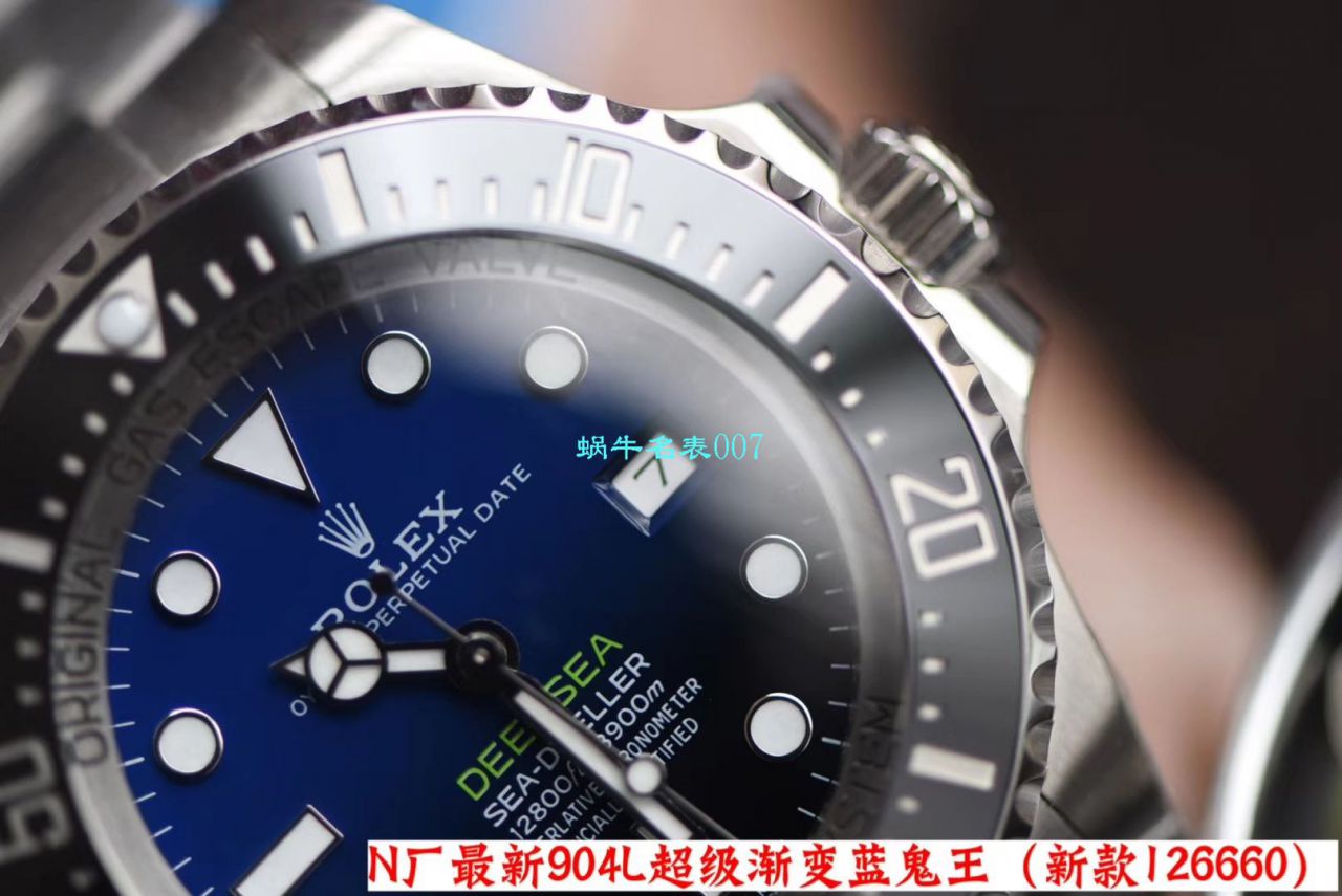 【视频评测超级神器】N厂复刻最新904L复刻高仿超级渐变蓝鬼王～劳力士m126660-0002手表 / R500