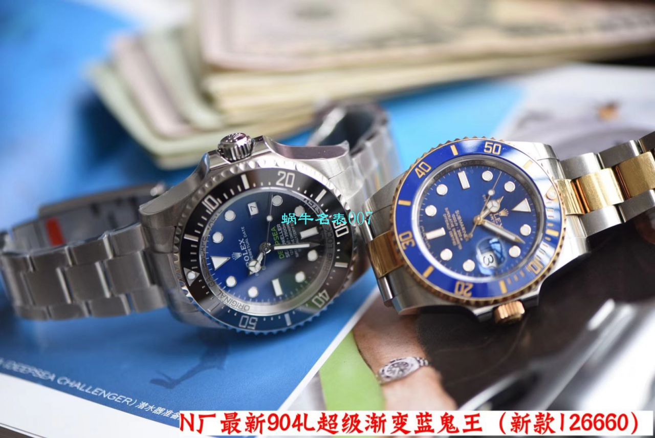 【视频评测超级神器】N厂复刻最新904L复刻高仿超级渐变蓝鬼王～劳力士m126660-0002手表 / R500
