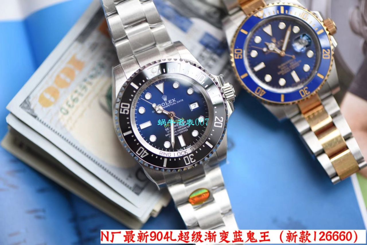 【视频评测超级神器】N厂复刻最新904L复刻高仿超级渐变蓝鬼王～劳力士m126660-0002手表 / R500