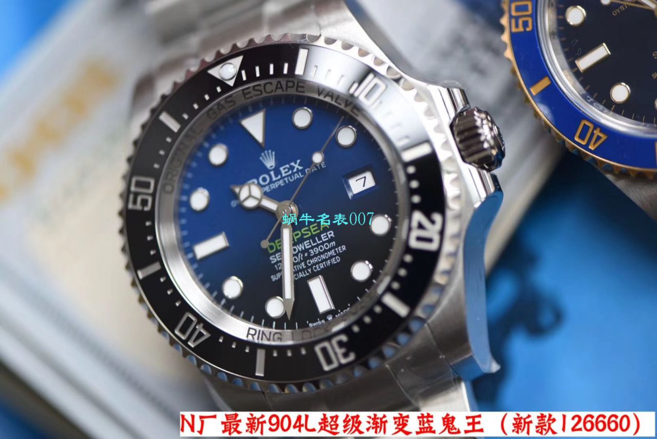 【视频评测超级神器】N厂复刻最新904L复刻高仿超级渐变蓝鬼王～劳力士m126660-0002手表 / R500