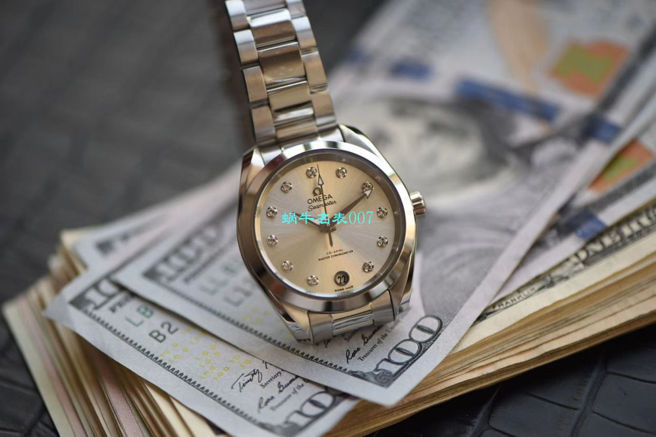 【视频评测VS厂欧米茄海马150米女表】顶级复刻高仿AQUA TERRA 150米220.10.34.20.60.001腕表 / M638