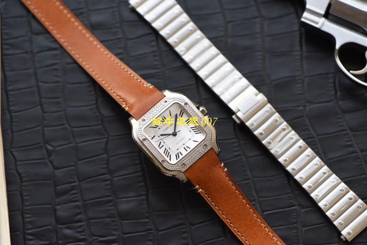 HBBV6厂新款一比一复刻高仿卡地亚山度士女装表圈镶WJSA0010,WJSA0007中号女表 / K237