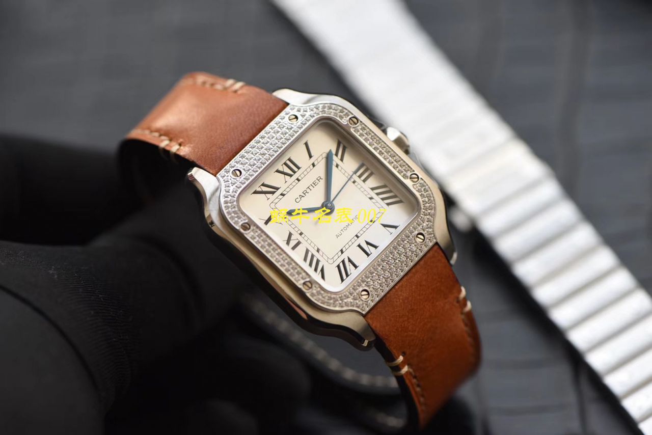 HBBV6厂新款一比一复刻高仿卡地亚山度士女装表圈镶WJSA0010,WJSA0007中号女表 / K237