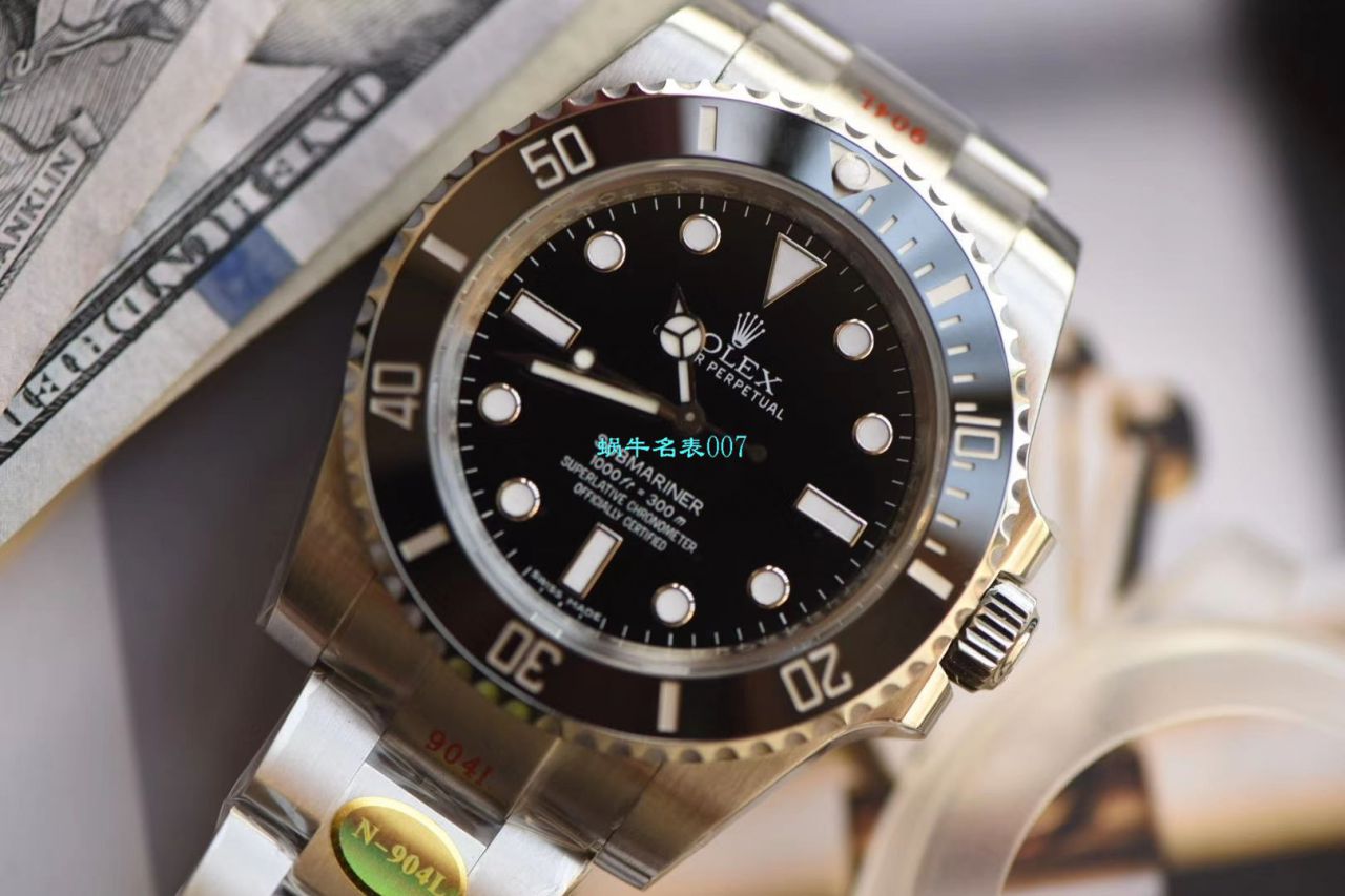 【N厂V10最高版本复刻表无日历黑水鬼】劳力士潜航者型高仿114060-97200 黑盘腕表 / R270