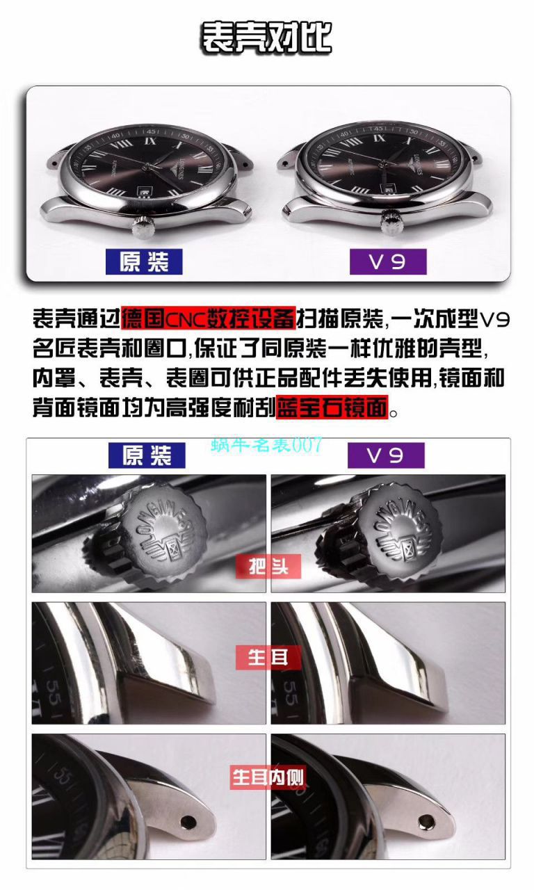 【V9厂名匠三针新款40mm三字位日历款顶级副本】顶级复刻高仿浪琴名匠系列L2.793.4.97.6腕表 / L138
